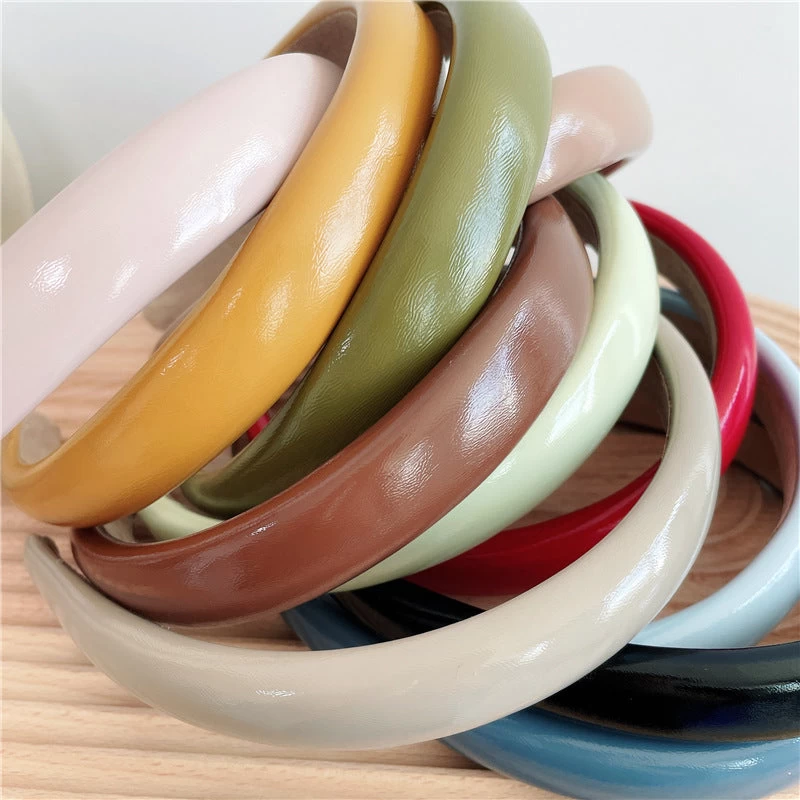 2cm-wide Glossy Leather Slim Headband - Image 5