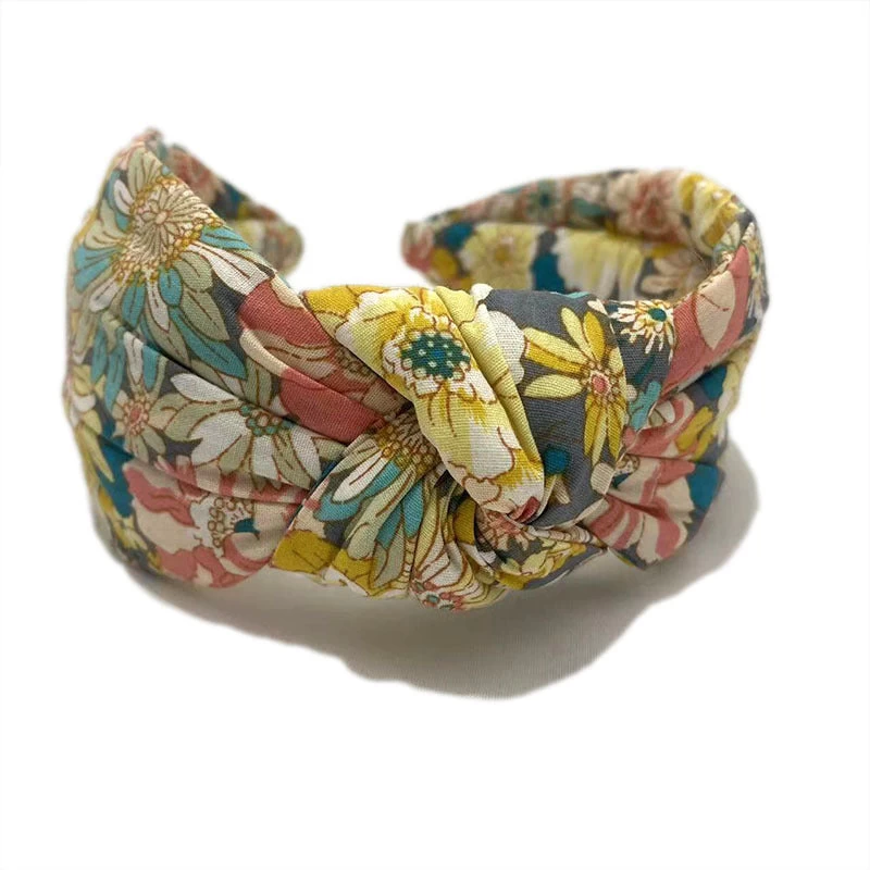 Floral Knotted Cotton Headband - Image 5