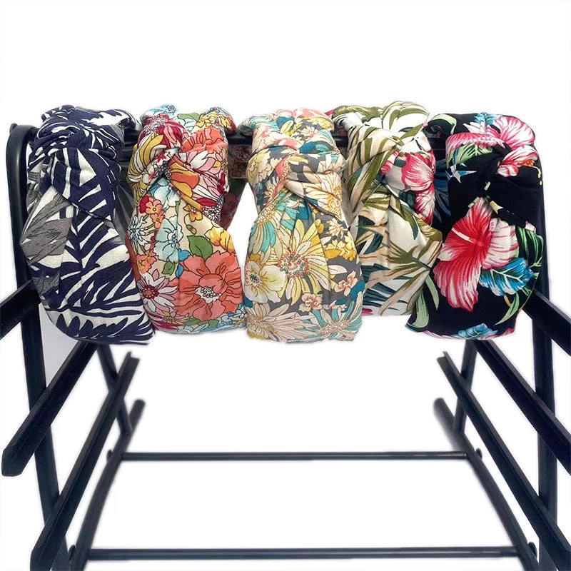 Floral Knotted Cotton Headband - Image 2