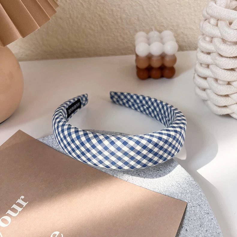 3cm Wide Padded Gingham Headband - Image 12
