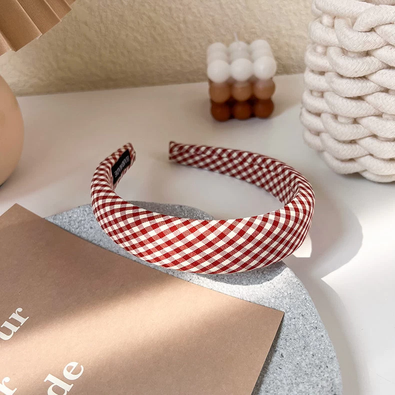 3cm Wide Padded Gingham Headband - Image 9