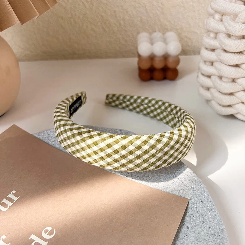 3cm Wide Padded Gingham Headband - Image 8