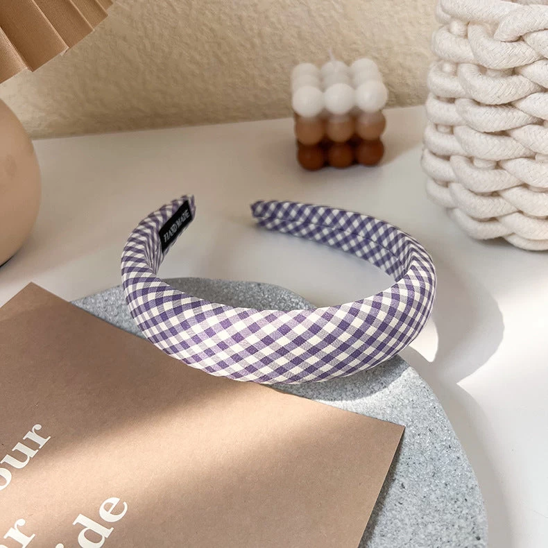 3cm Wide Padded Gingham Headband - Image 10