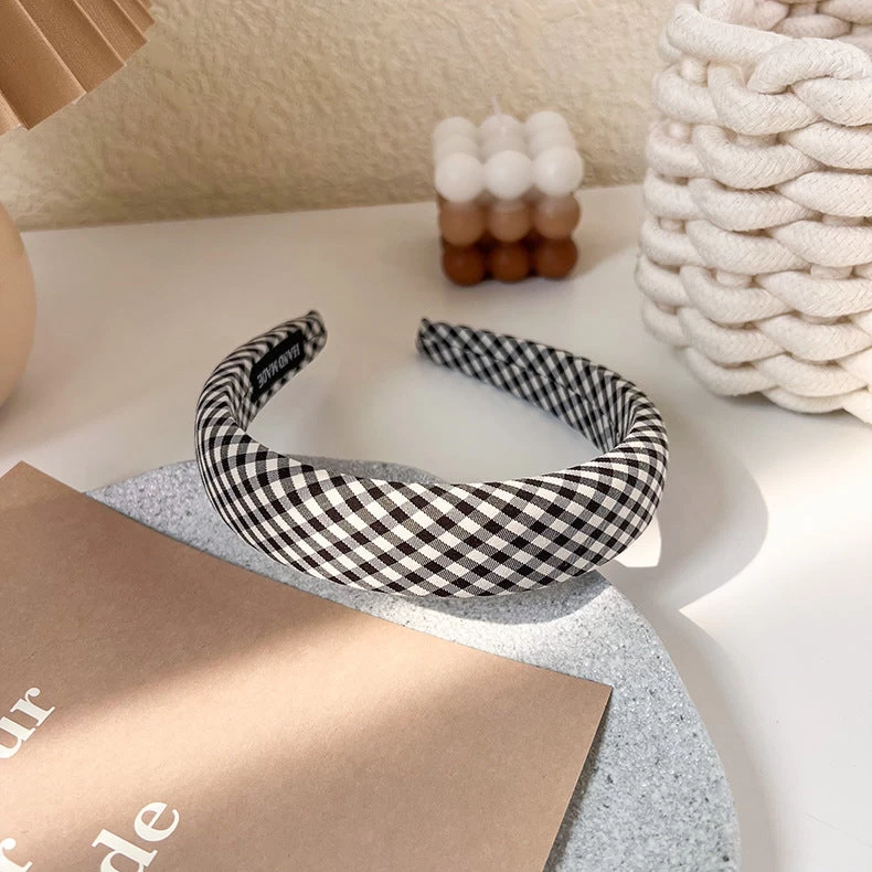 3cm Wide Padded Gingham Headband - Image 5