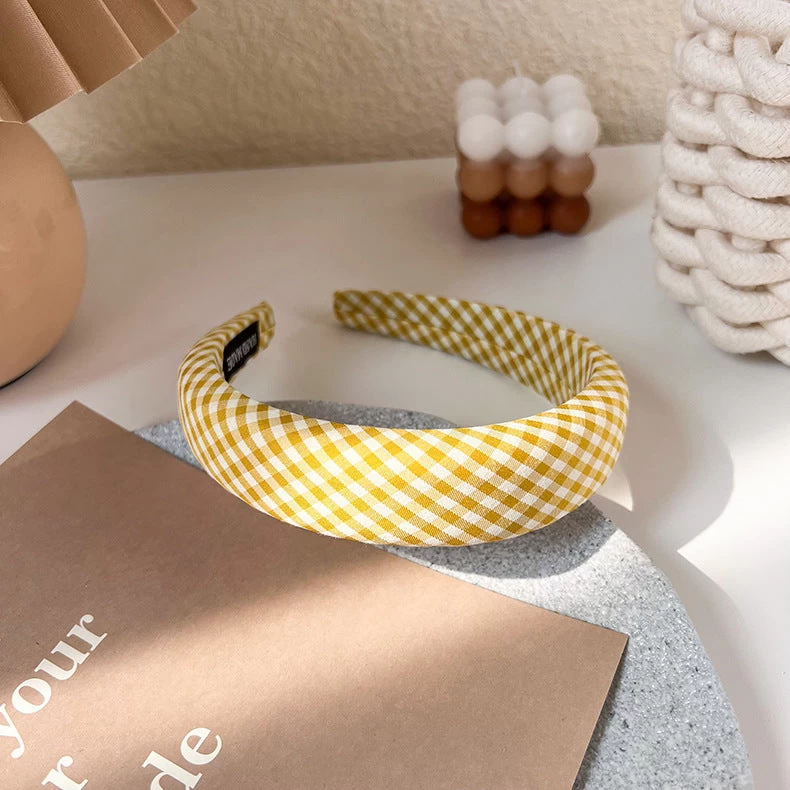 3cm Wide Padded Gingham Headband - Image 11