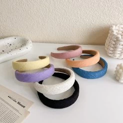 Plain Colour Crinkled Padded Headband