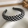 Black White Checkered Padded Headband