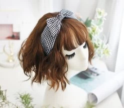 Gingham Headband With Wired Bow