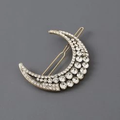Clear Rhinestones Moon Hair Slide
