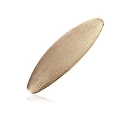 Flat Oval Barrette In Brushed Metal