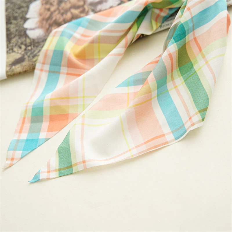 Plain And Printed Chiffon Scrunchies With Scarf - Image 4