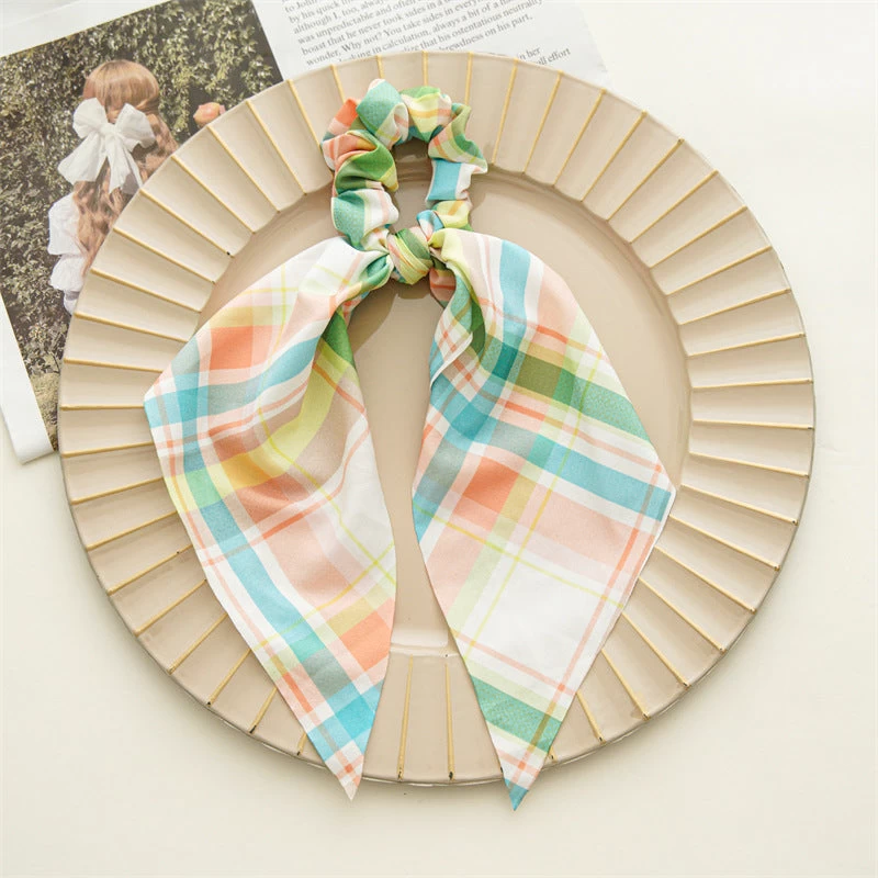 Plain And Printed Chiffon Scrunchies With Scarf - Image 11