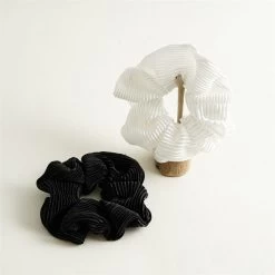 Large Plain Pleated Scrunchies