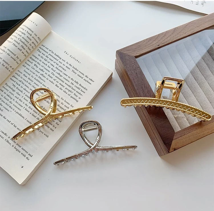 Plain And Patterned Metal Hair Claw - Image 2