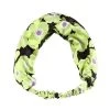 Large Olive Green Flowers Black Thick Elastic Headband