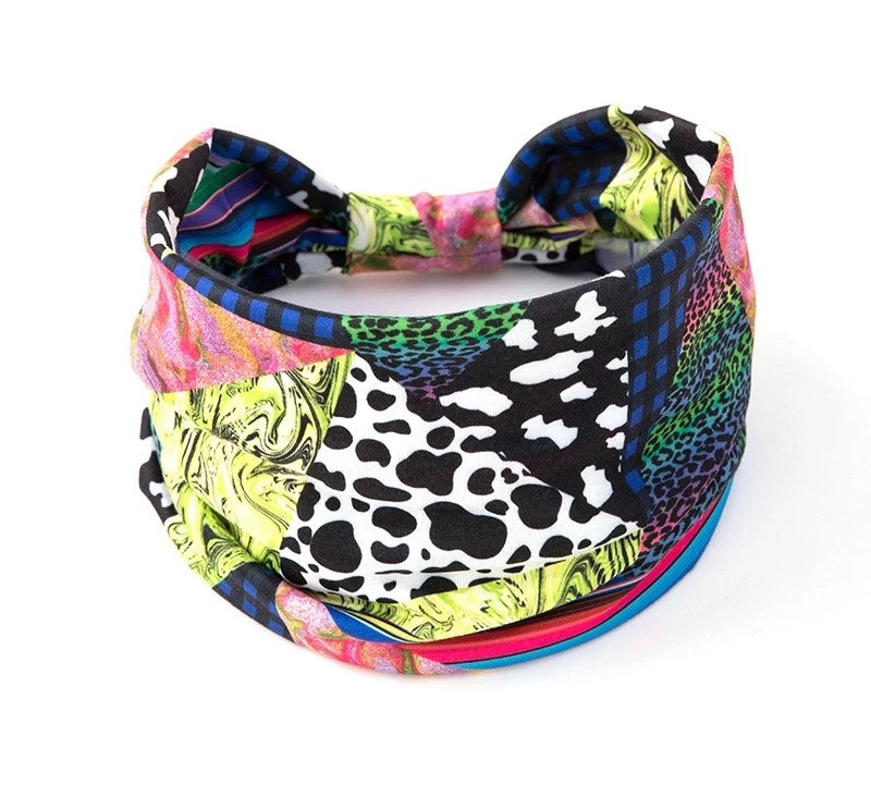 Multicoloured Mixed Animal Prints 2-way Bandanna Headband - Image 7