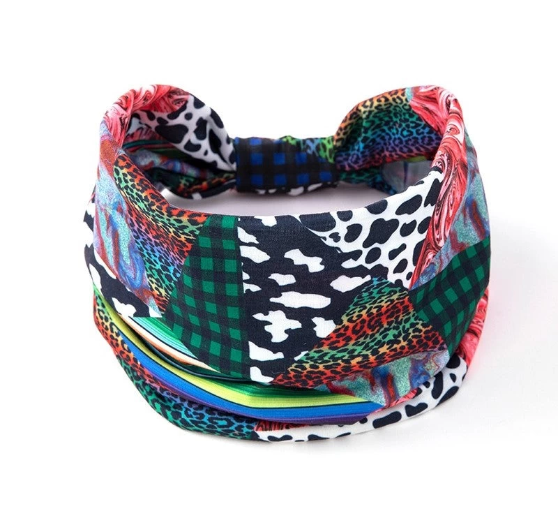 Multicoloured Mixed Animal Prints 2-way Bandanna Headband - Image 3