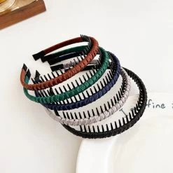 Satin Ruched Headband With Teeth