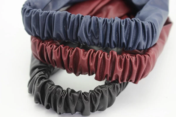 Twist Front Leather Elastic Headband - Image 5