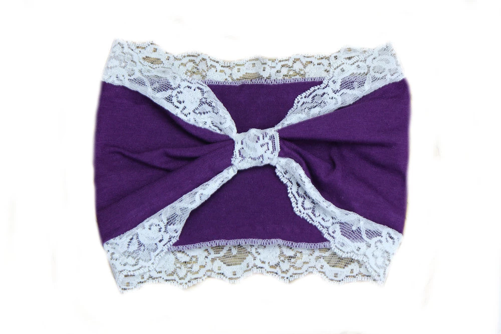 Cotton Lace Knot Bandanna Headband - Image 3