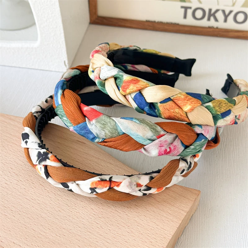 Multicoloured Braided Top Headband - Image 2