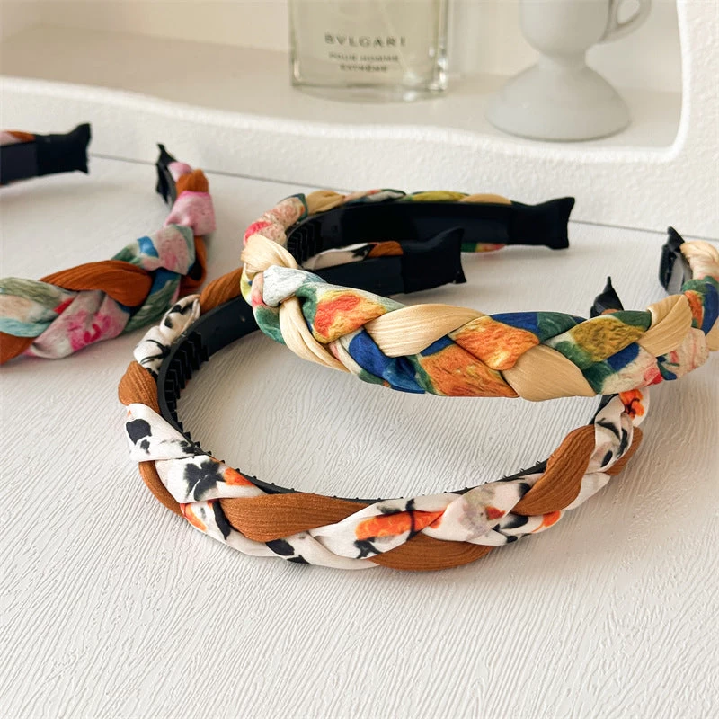 Multicoloured Braided Top Headband