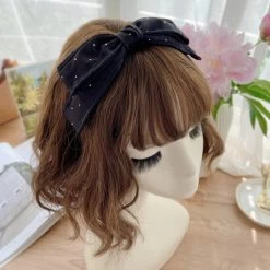 2-layer Glittered Bow Headband