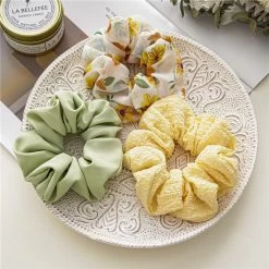 3-pack Plain And Printed Chiffon Scrunchies