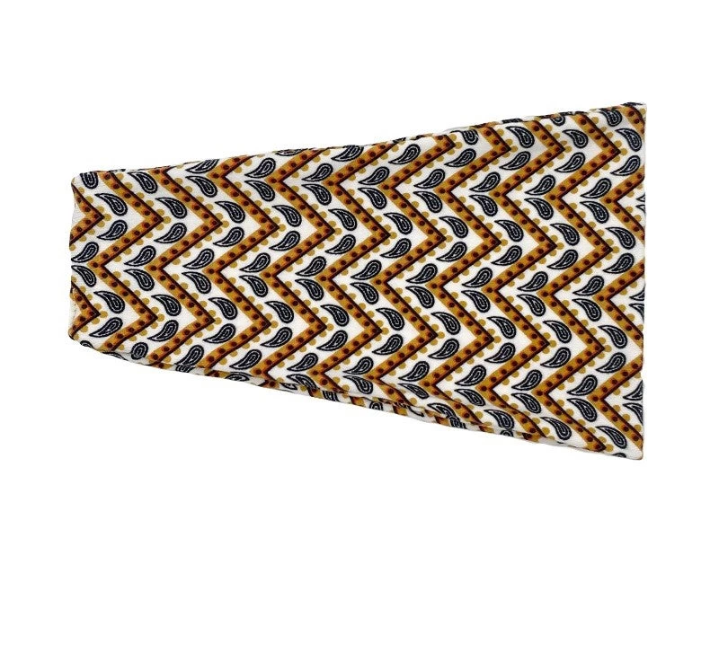 Sporty Bandanna Hair Band In Paisley And Waves Print