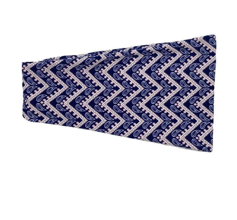 Sporty Bandanna Hair Band In Paisley And Waves Print - Image 6