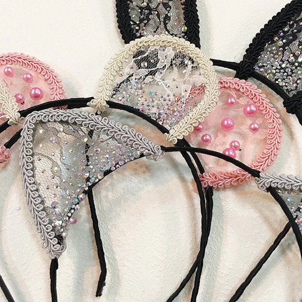 Sparkling Lace Ears Headband - Image 2