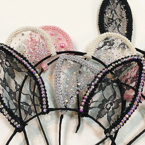 Sparkling Lace Ears Headband - Image 3