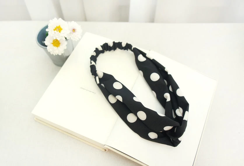 Twist Front Polka Dots Elastic Headband - Image 5