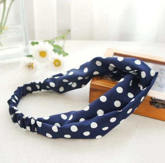 Twist Front Polka Dots Elastic Headband