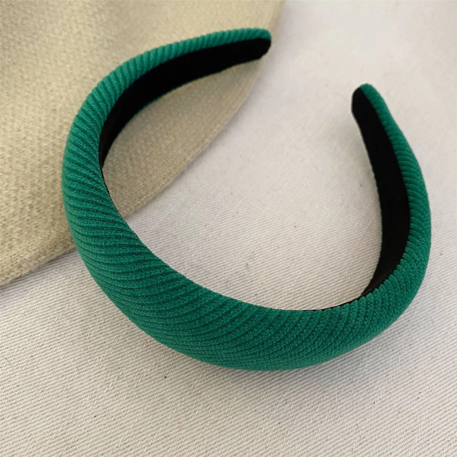 3-cm Wide Thinly Padded Plain Corduroy Headband - Image 6