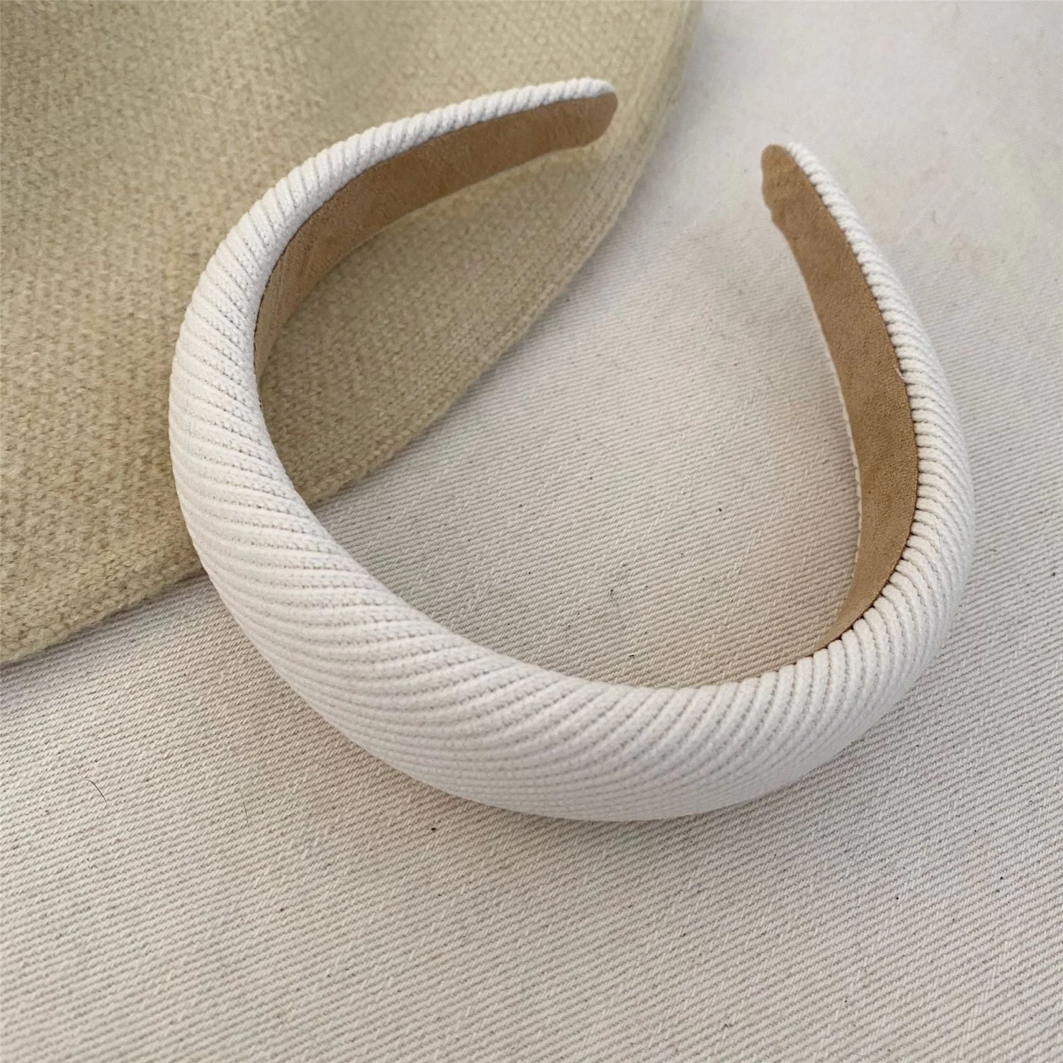 3-cm Wide Thinly Padded Plain Corduroy Headband - Image 5