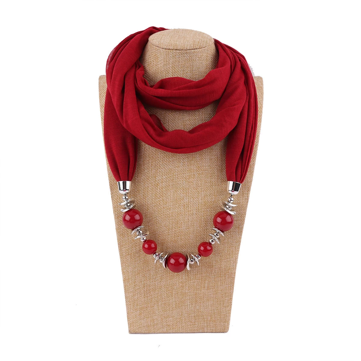 Jersey Cotton Infinity Scarf With Jewellery - Image 6