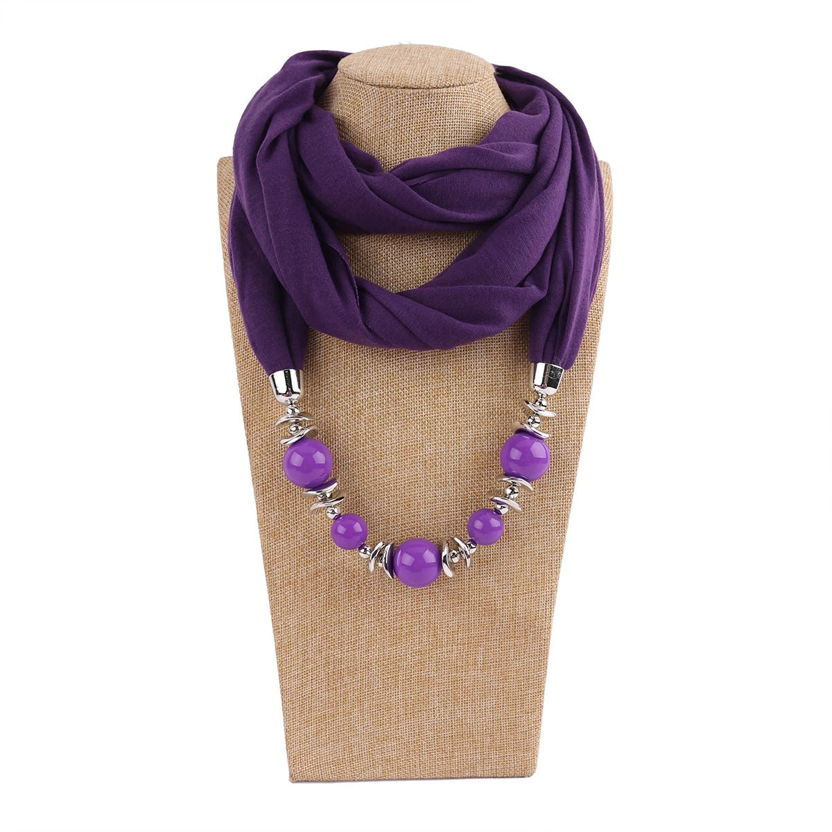 Jersey Cotton Infinity Scarf With Jewellery - Image 7