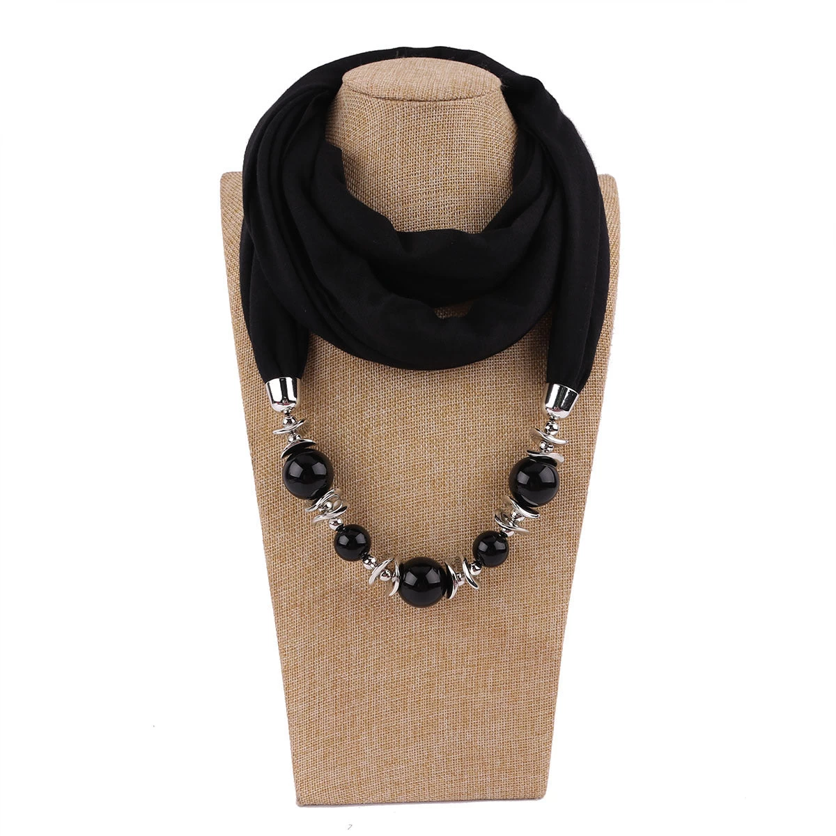 Jersey Cotton Infinity Scarf With Jewellery - Image 4