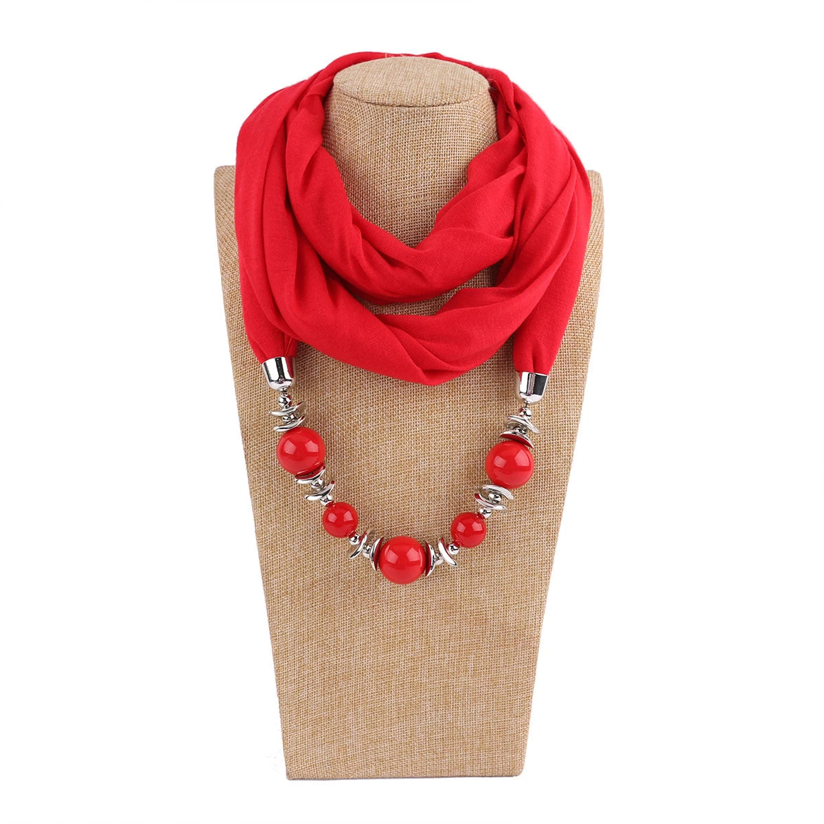 Jersey Cotton Infinity Scarf With Jewellery - Image 8