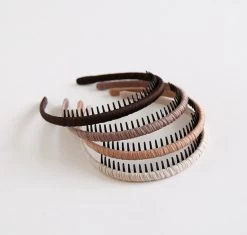 Silky Satin Ruched Headband With Teeth