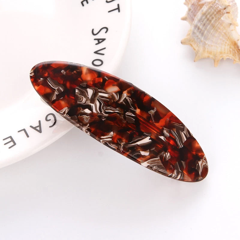 Flat Oval Resin Hair Barrette - Image 4