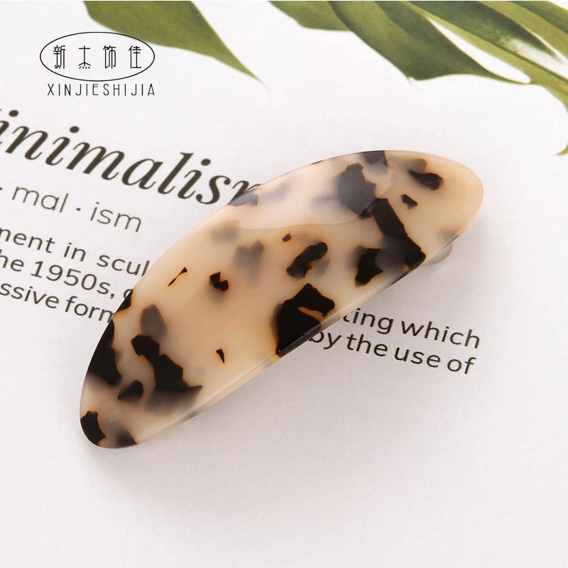 Flat Oval Resin Hair Barrette - Image 6