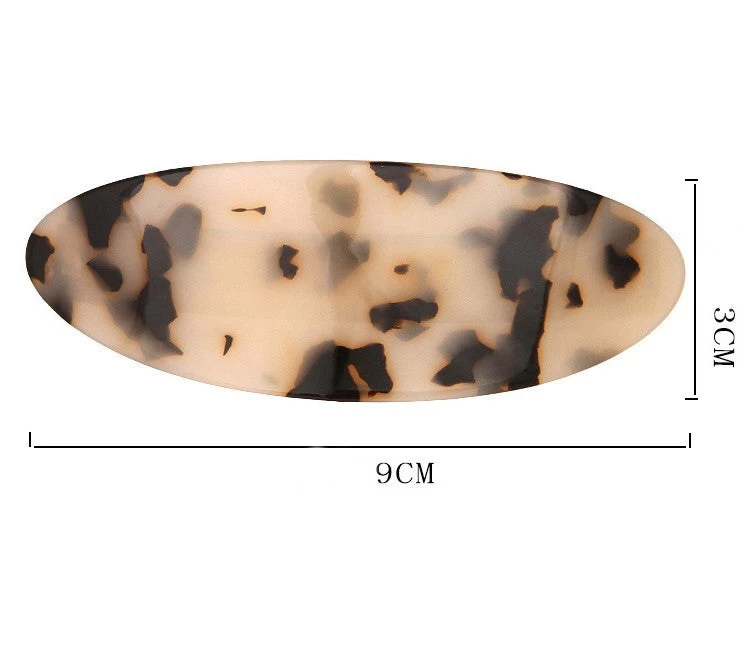 Flat Oval Resin Hair Barrette - Image 3
