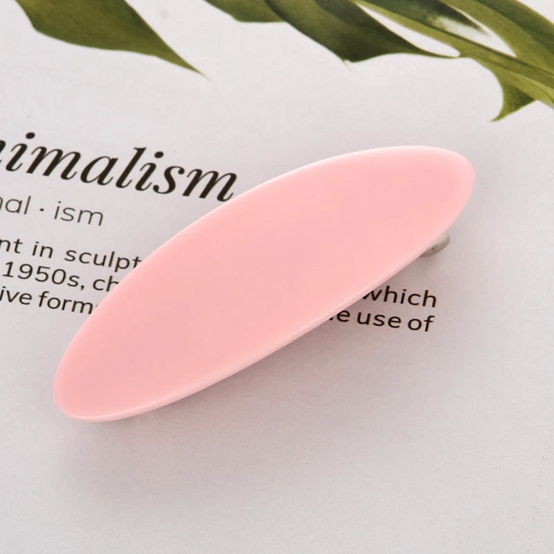 Flat Oval Resin Hair Barrette - Image 2