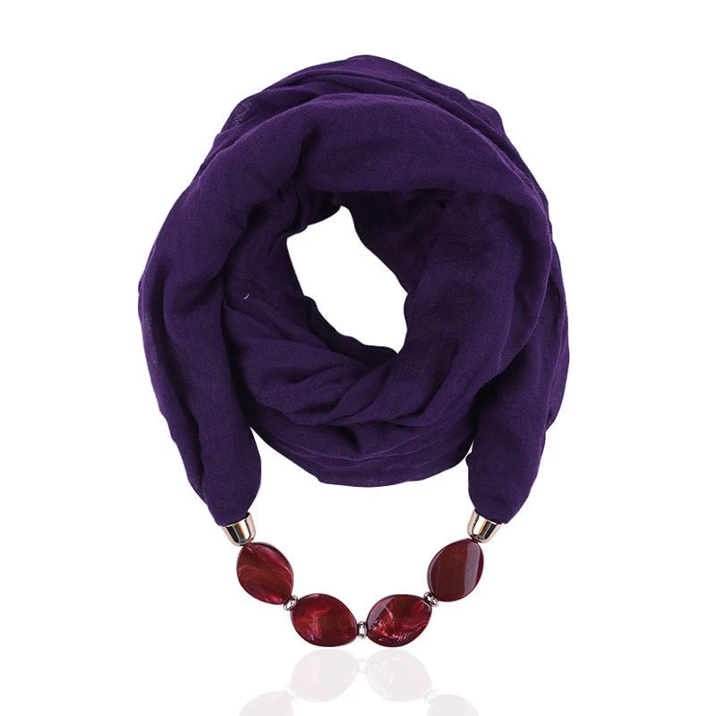 Plain Infinity Scarf With Jewellery - Image 5