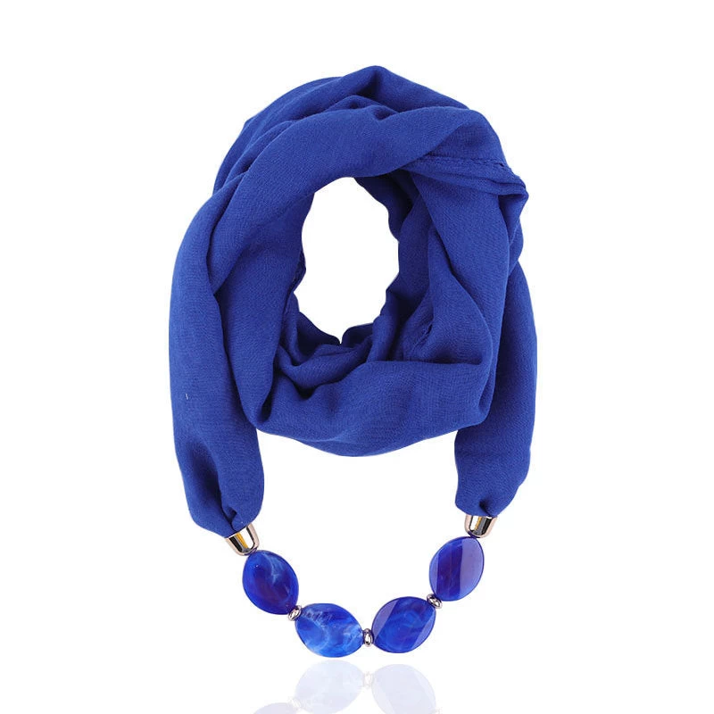 Plain Infinity Scarf With Jewellery - Image 7