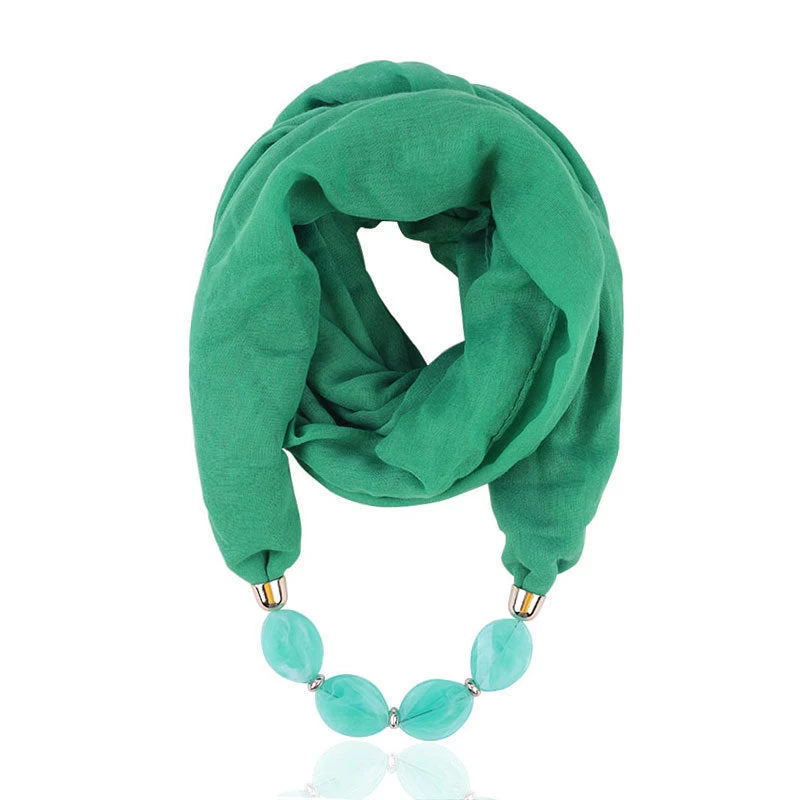 Plain Infinity Scarf With Jewellery - Image 6