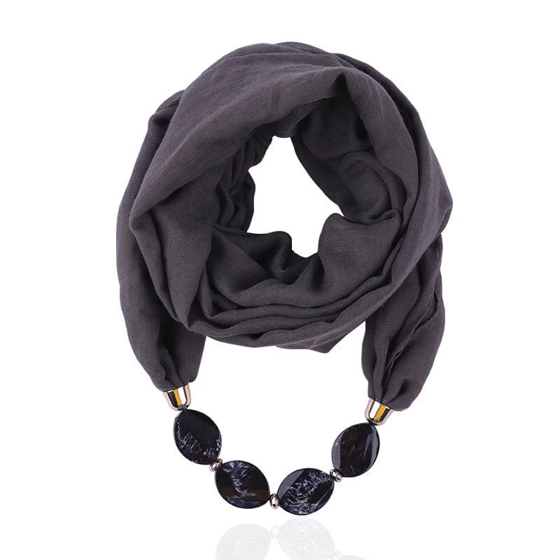Plain Infinity Scarf With Jewellery - Image 11