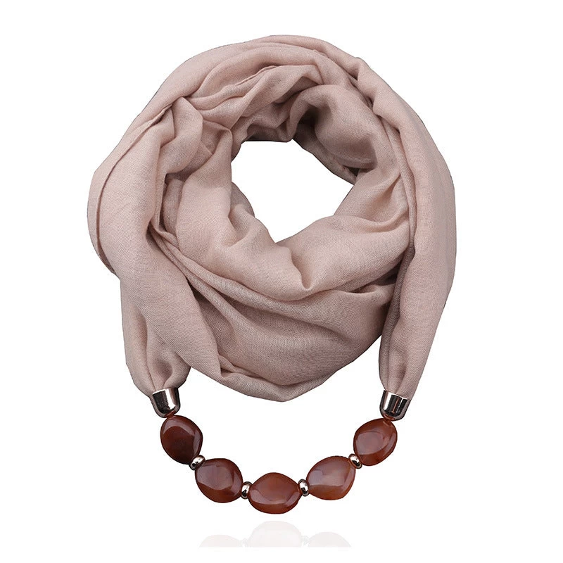 Plain Infinity Scarf With Jewellery - Image 13